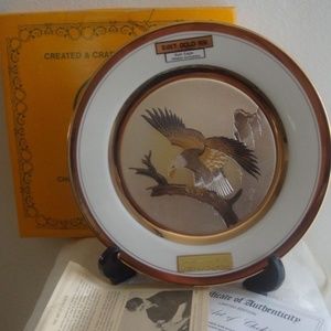 Chokin Plate 1985 BALD EAGLE Porcelain  Dynasty LTD Ed Vintage  NIB